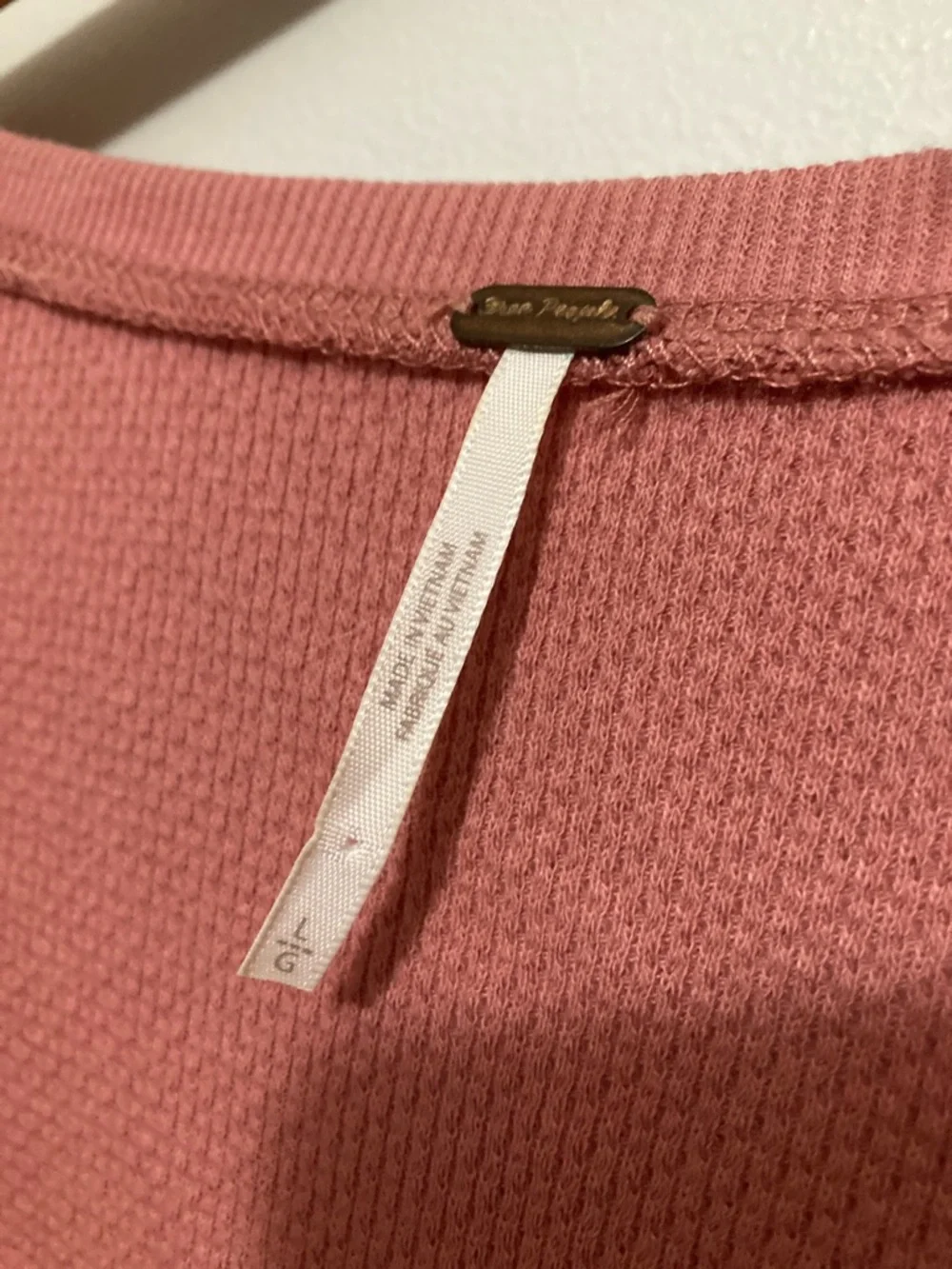 Free People Dusty Rose Pink V-Neck Wear Me Out Ruched Long Sleeve Top Size Large